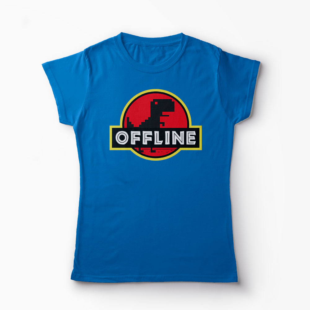 Tricou T-Rex Offline - Femei-Albastru Regal